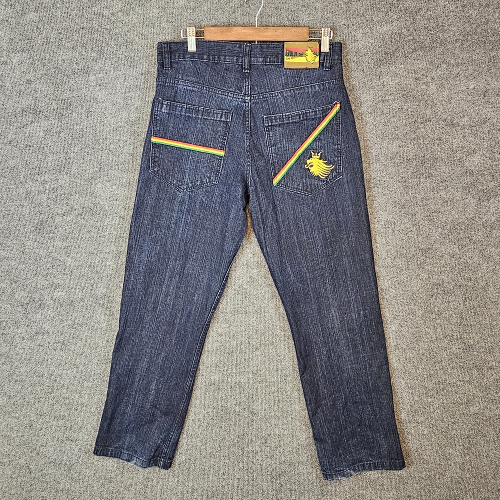 Y2K Vintage Evolution Dark Wash Denim Jeans 90s/E2K Vibe Sz 32